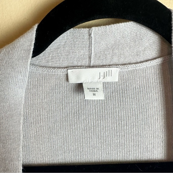 J. Jill Light Gray Wool Blend Open Front Cardigan Sweater Women’s Size Medium - Picture 4 of 12